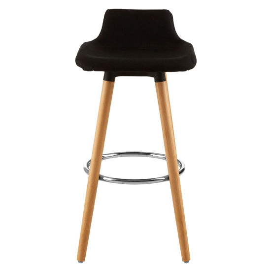 Porrima Black Fabric Seat Bar Stools In Pair