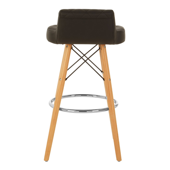 Porrima Black Faux Leather Bar Stools With Natural Legs In Pair_5