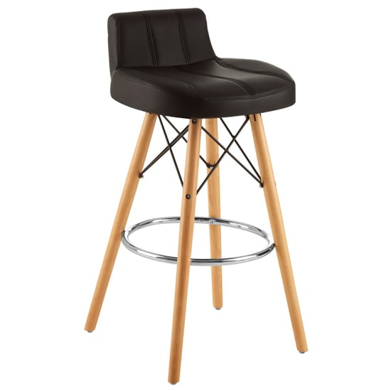 Porrima Black Faux Leather Effect Bar Stools In Pair_2