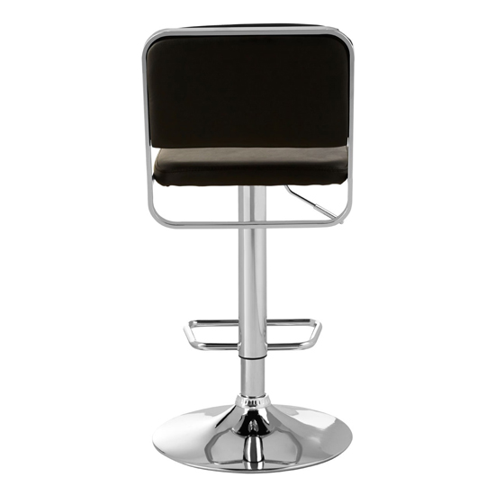 Porrima Black Leather Seat And Chrome Base Bar Stool