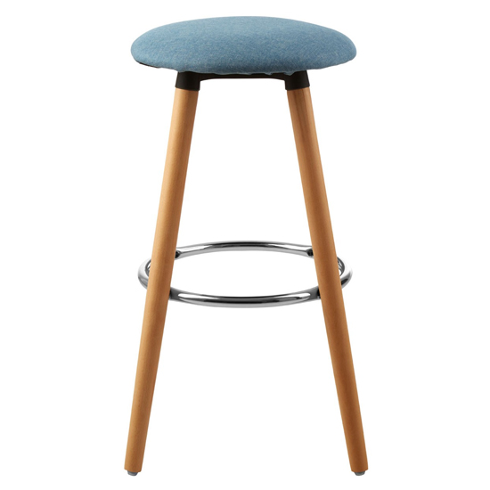 Porrima Blue Fabric Round Seat Bar Stools In Pair_2