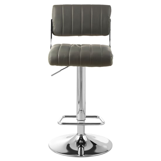 Porrima Channel Design Leather Seat Bar Stool In Grey_2