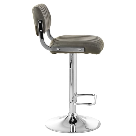 Porrima Channel Design Leather Seat Bar Stool In Grey_3