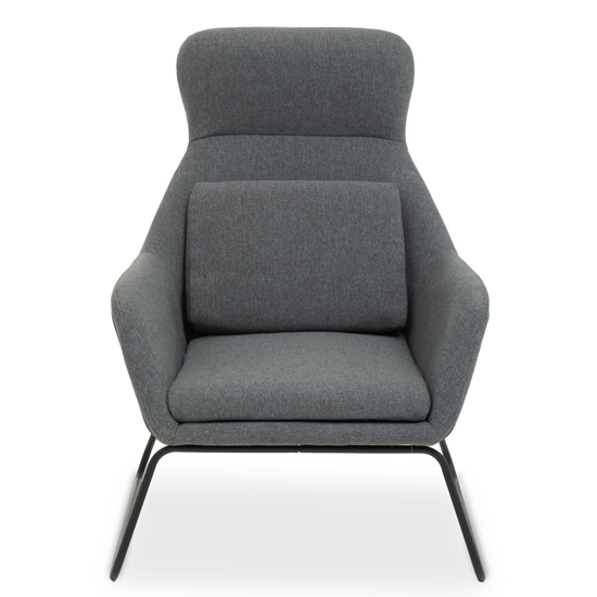 Porrima Fabric Armchair With Black Metal Frame In Grey