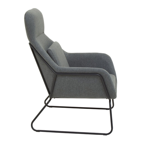 Porrima Fabric Armchair With Black Metal Frame In Grey