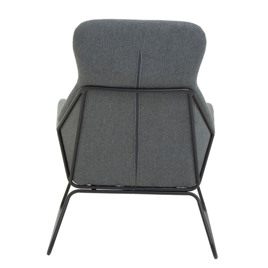 Porrima Fabric Armchair With Black Metal Frame In Grey
