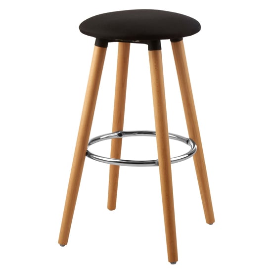 Photo of Porrima fabric round seat bar stool in black