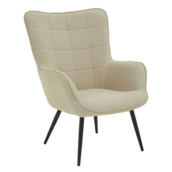 Product photograph of Porrima Fabric Upholstered Armchair In Natural from Furniture in Fashion