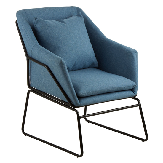 Porrima Fabric Upholstered Leisure Bedroom Chair In Blue FiF