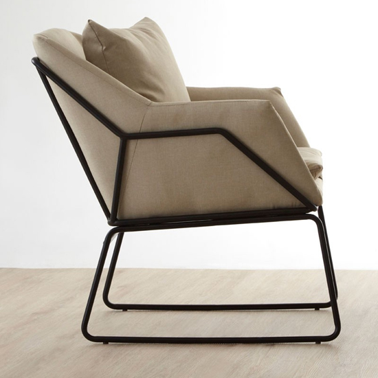 Porrima Fabric Upholstered Bedroom Chair In Mink
