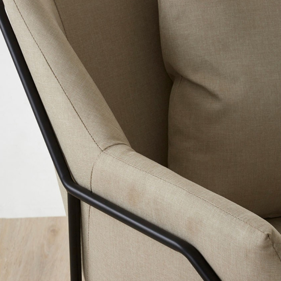 Porrima Fabric Upholstered Bedroom Chair In Mink