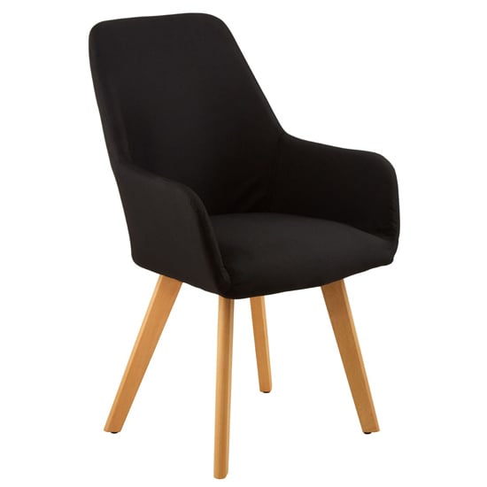 Read more about Porrima fabric upholstered leisure bedroom chair in black