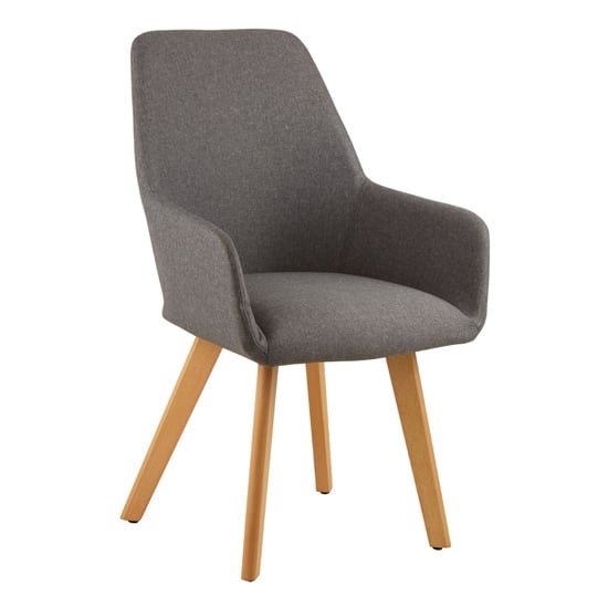 Read more about Porrima fabric upholstered leisure bedroom chair in grey