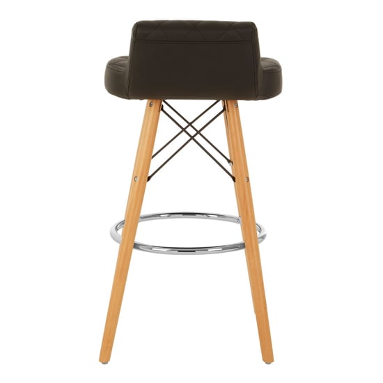Porrima Faux Leather Bar Stool In Black With Natural Legs_4