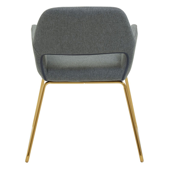 Porrima Grey Fabric Dining Chairs With Gold Base In A Pair