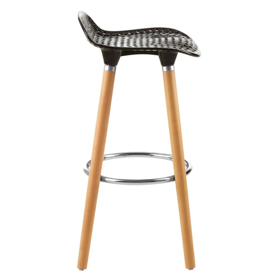 Porrima Matte Black Plastic Seat Bar Stools In Pair