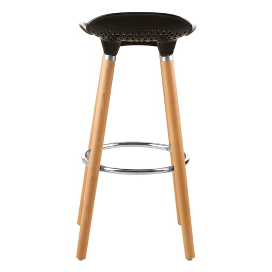 Porrima Matte Black Plastic Seat Bar Stools In Pair