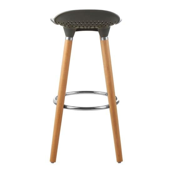 Porrima Matte Grey Plastic Seat Bar Stools In Pair