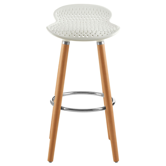 Porrima Matte White Plastic Seat Bar Stools In Pair