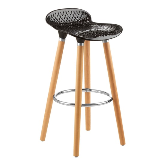 Product photograph of Porrima Plastic Seat Bar Stool In Matte Black from Furniture in Fashion