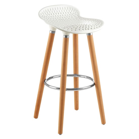 Product photograph of Porrima Plastic Seat Bar Stool In Matte White from Furniture in Fashion