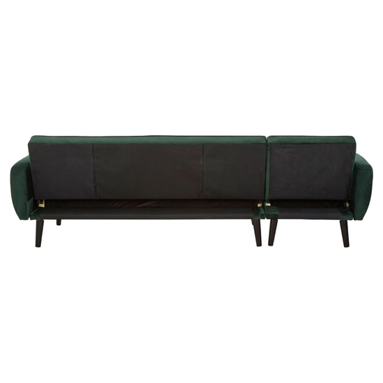 Porrima Upholstered Velvet 3 Seater Sofa Bed In Dark Green Furniture