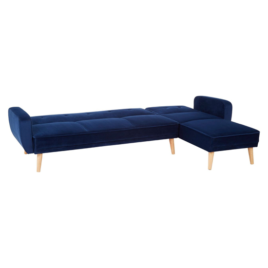 Porrima Upholstered Velvet 3 Seater Sofa Bed In Navy Blue_4