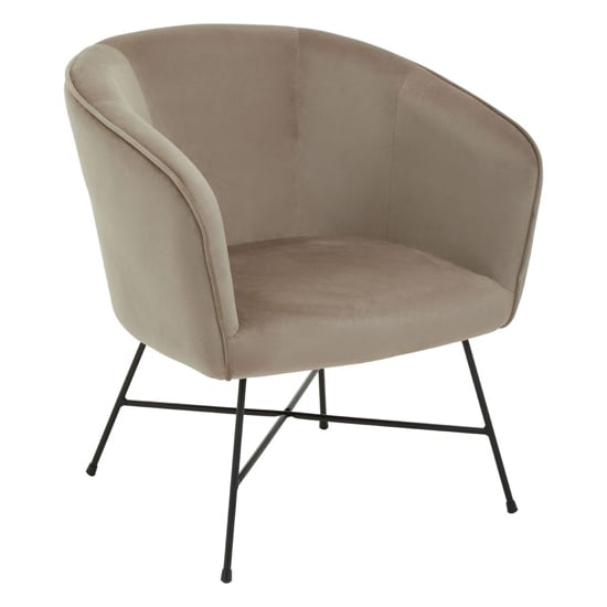 Read more about Porrima velvet upholstered accent chair in pink