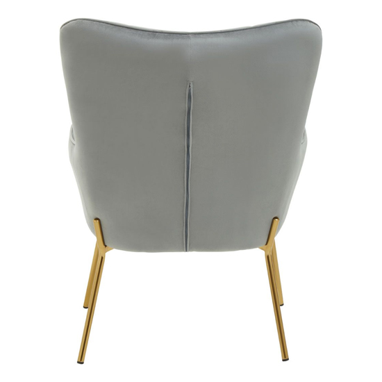 Porrima Velvet Upholstered Armchair In Grey