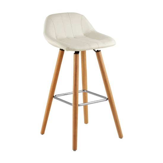 Porrima White Faux Leather Bar Stools In Pair_2