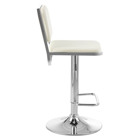 Porrima White Leather Seat And Chrome Base Bar Stool_3
