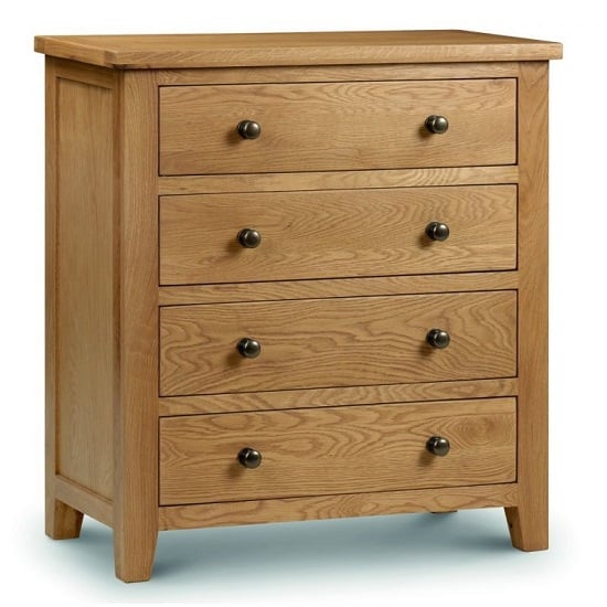 Mabli Four Drawers Chest Of Drawers In Waxed Oak Finish_1