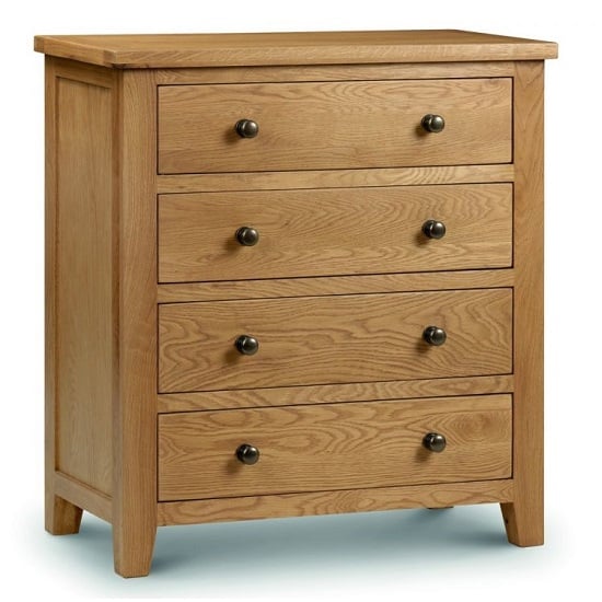 Mabli Four Drawers Chest Of Drawers In Waxed Oak Finish