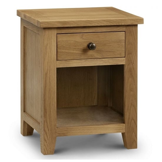 Read more about Mabli one drawer bedside cabinet in waxed oak finish