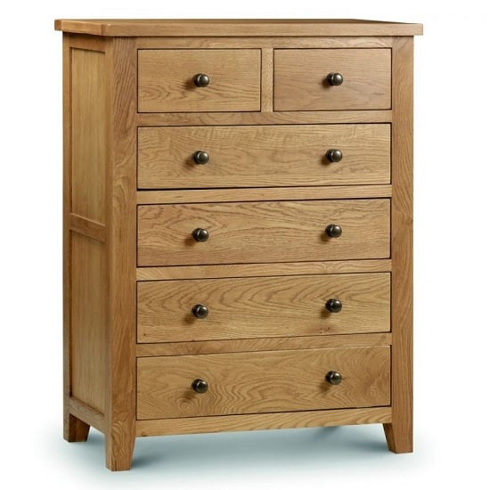 Photo of Mabli tall chest of drawers in waxed oak finish