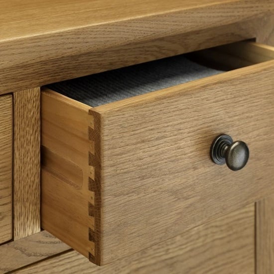 Mabli Three Drawers Bedside Cabinet In Waxed Oak Finish