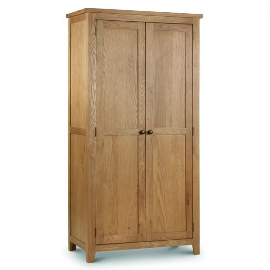 Photo of Mabli two doors wooden wardrobe in waxed oak finish