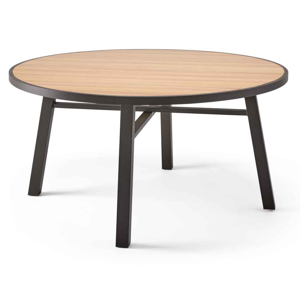 Porta Aluminium Garden Dining Table in Grey and Oak