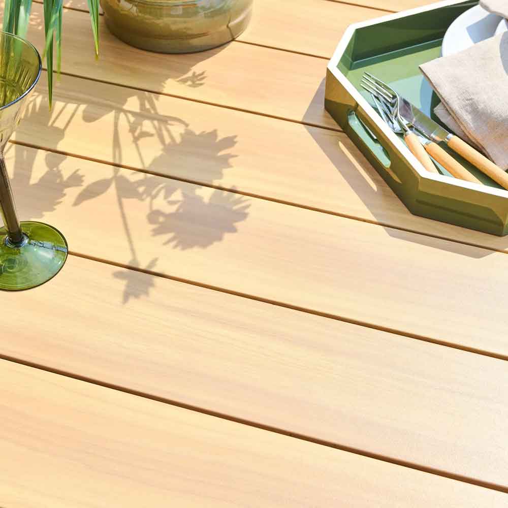 Porta Aluminium Garden Dining Table in Grey and Oak