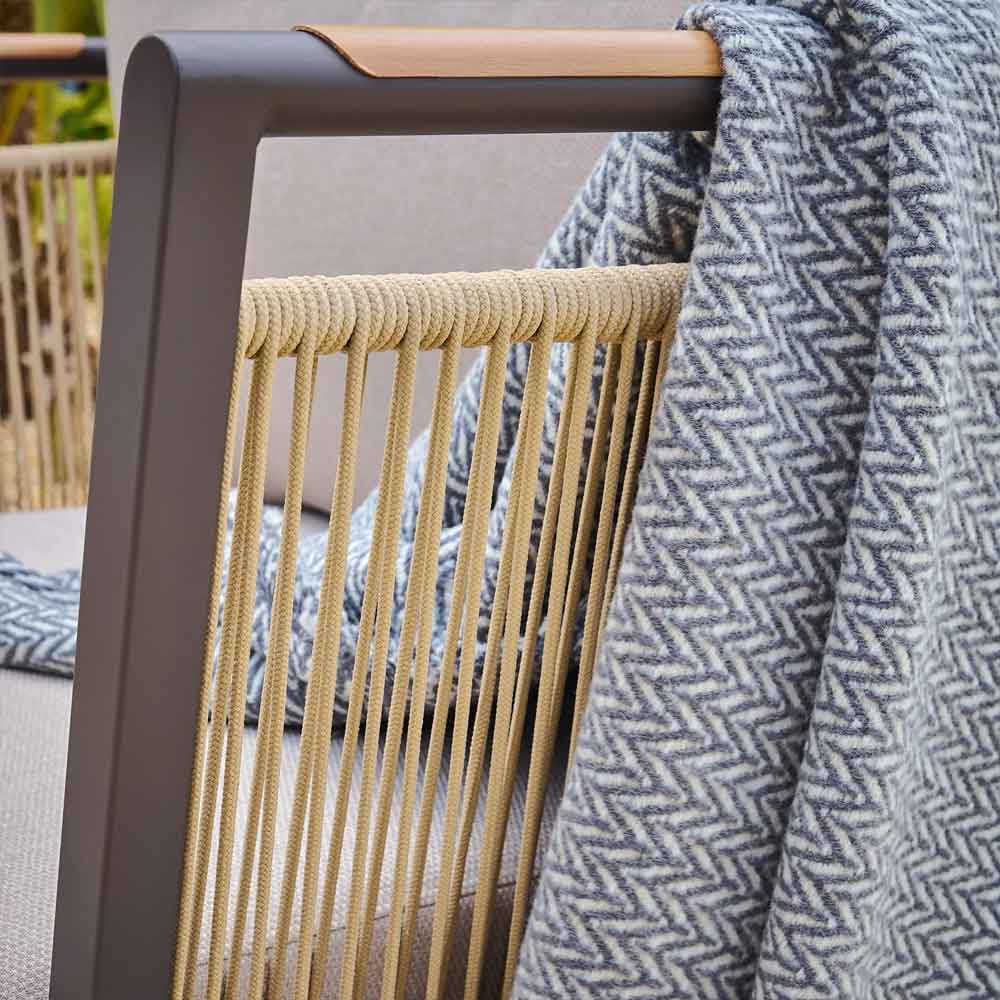 Porta Aluminium Garden Lounger Set with Coffee Table in Grey and Stone