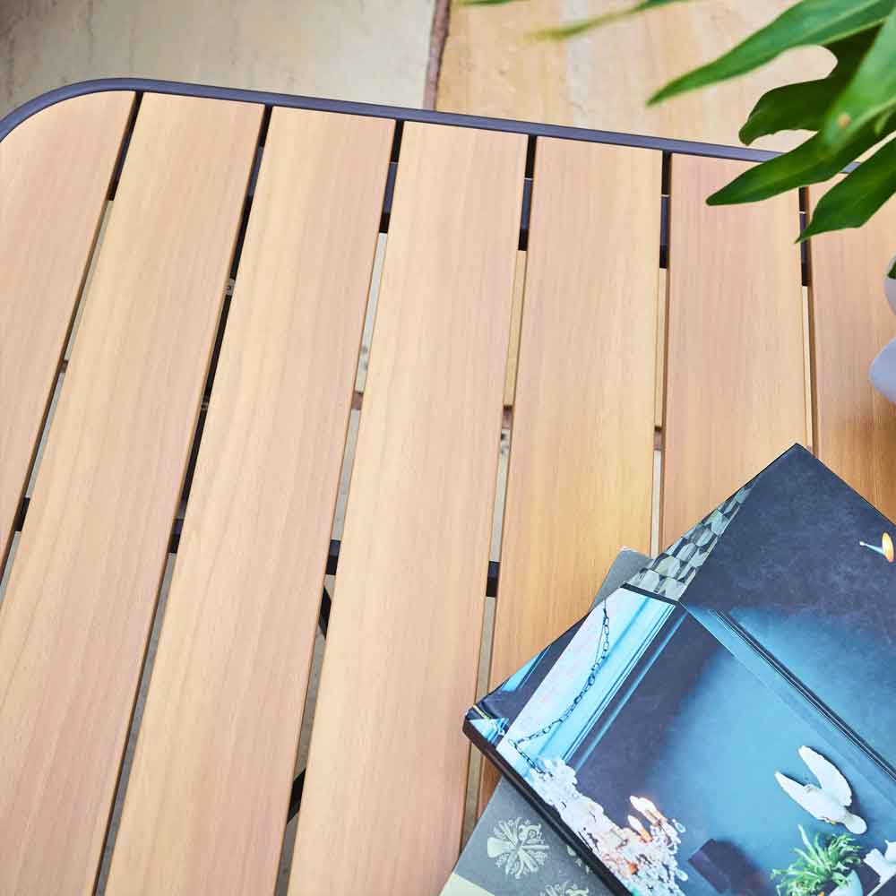 Porta Aluminium Garden Lounger Set with Coffee Table in Grey and Stone