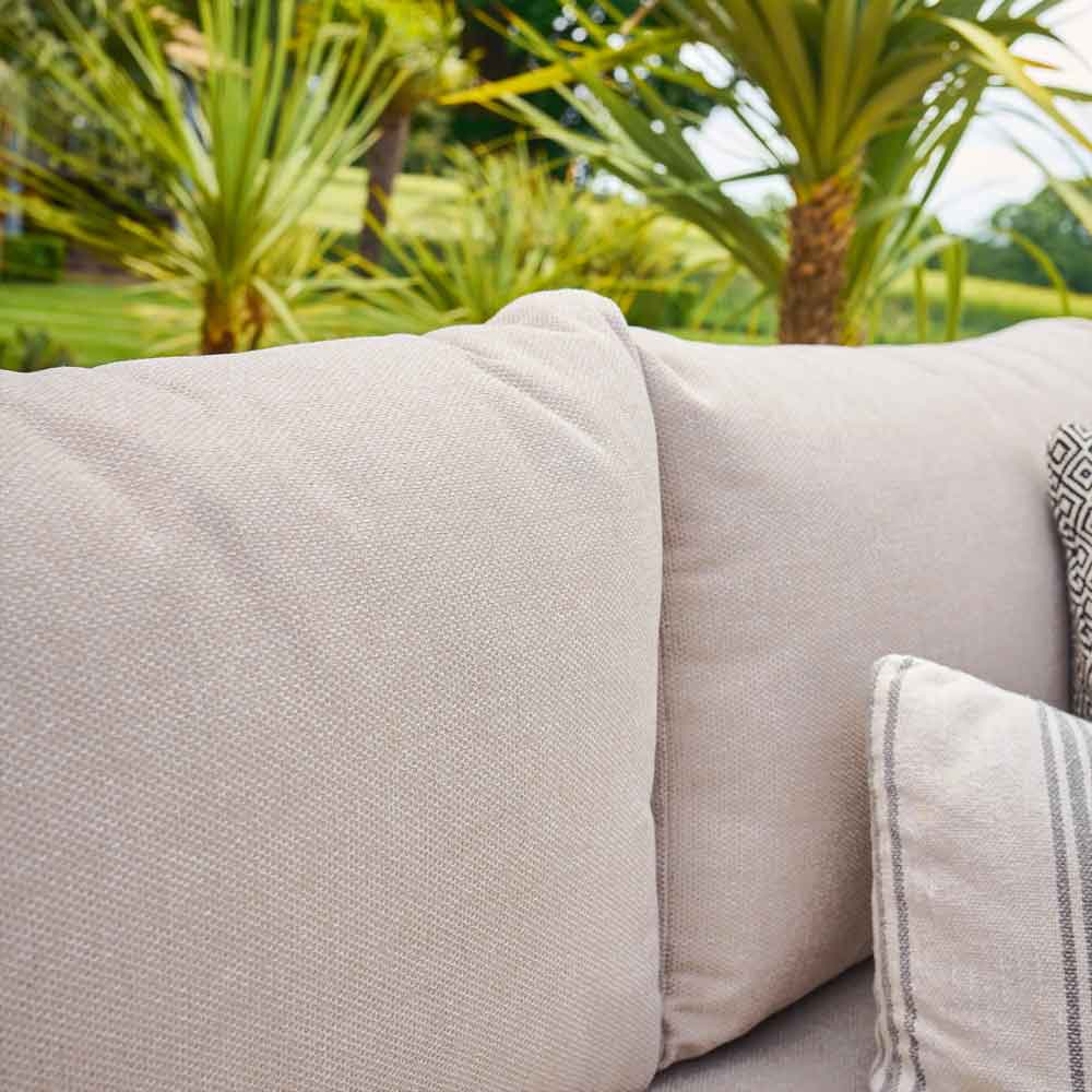 Porta Corner Aluminium Garden Lounger Set with Coffee Table in Grey and Stone