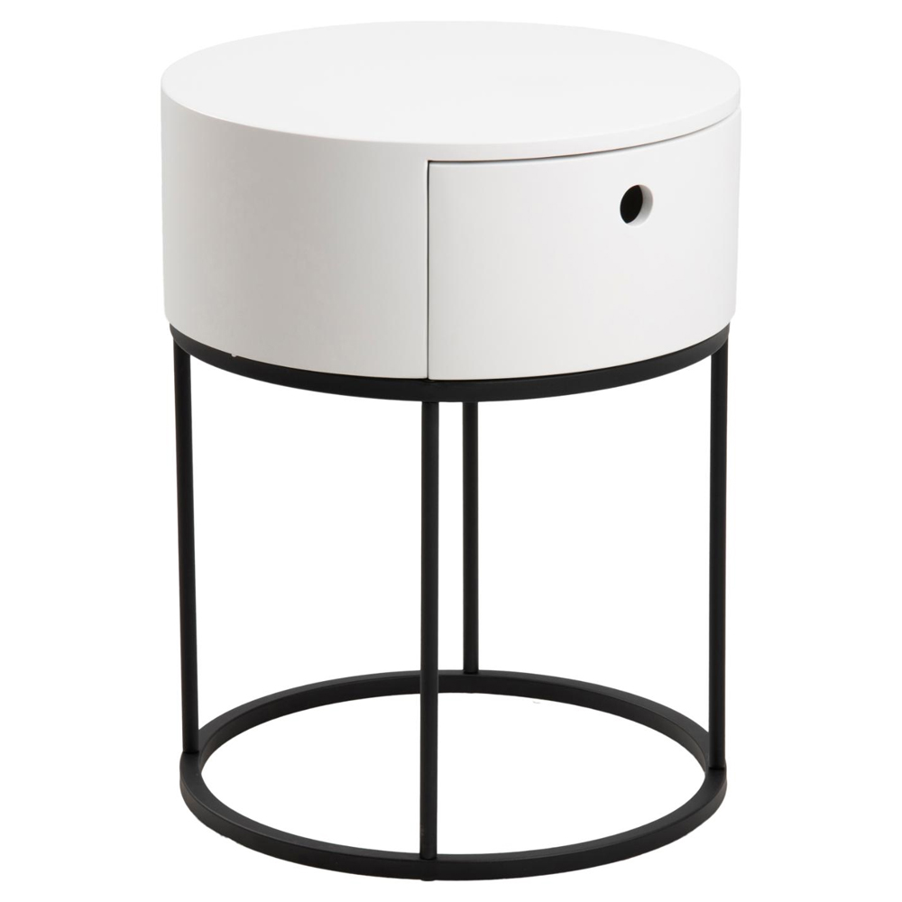 Portage Wooden Bedside Cabinet With 1 Drawer In White