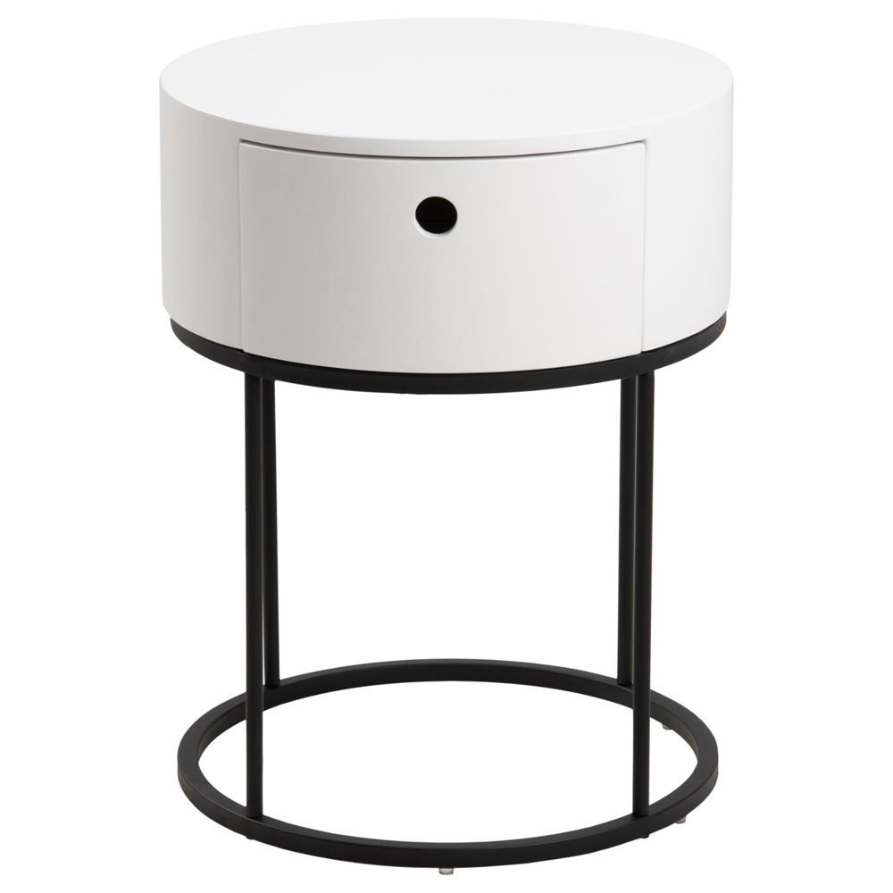 Portage Wooden Bedside Cabinet With 1 Drawer In White
