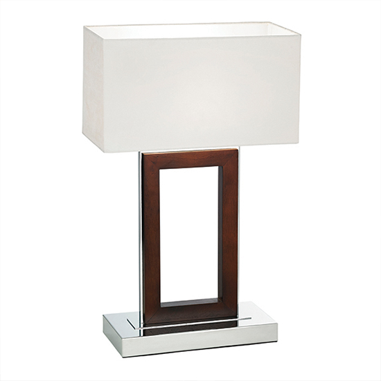 Portal Cream Fabric Table Lamp In Dark Wood_2