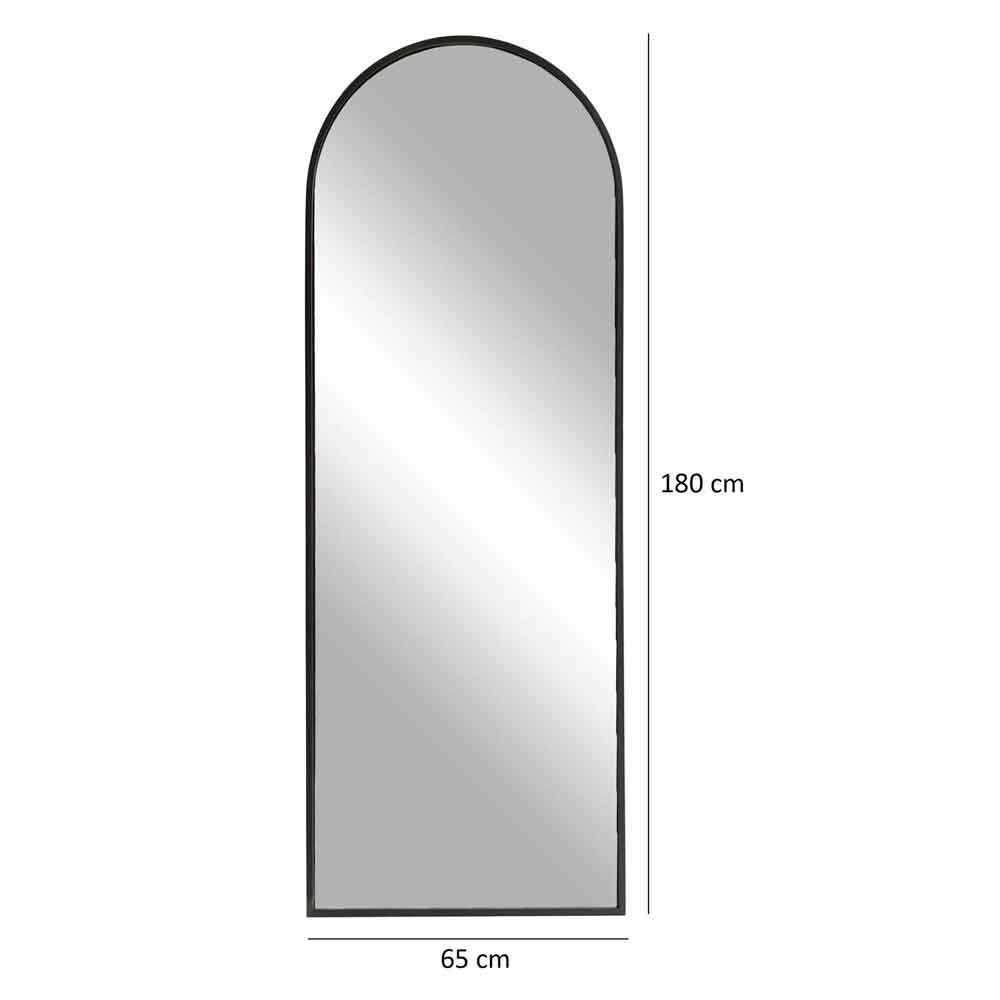 Portal Glass Cheval Mirror with Black Metal Frame