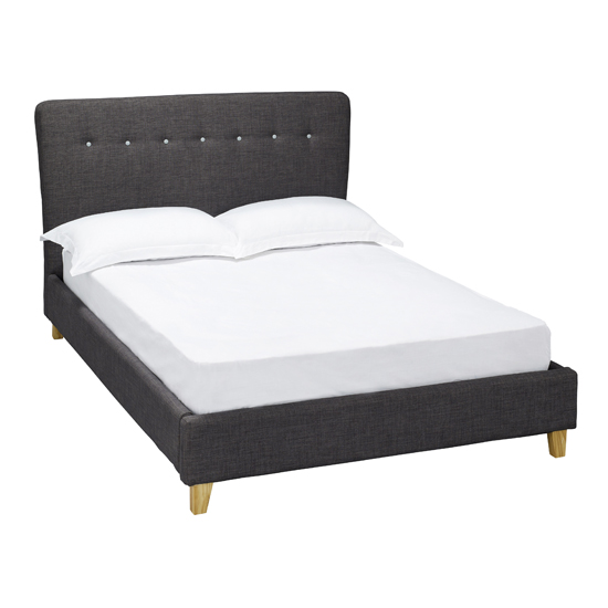 Portena Fabric Double Bed In Grey_2