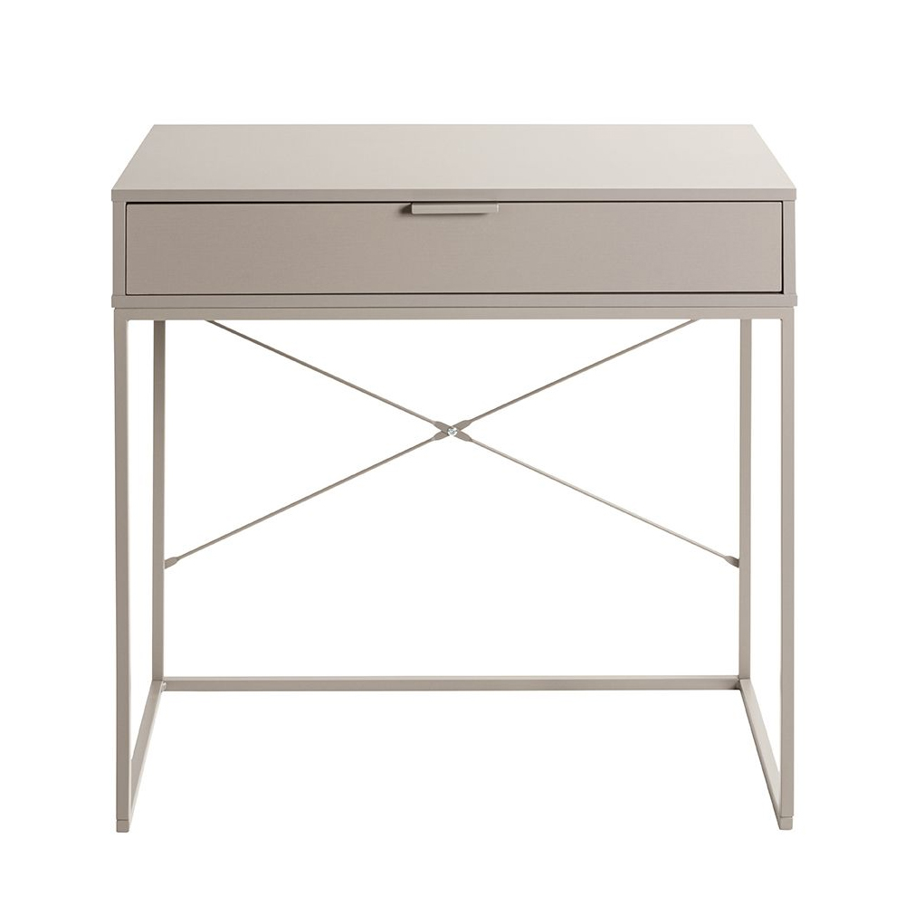 Portima Wooden Console Table with Cashmere Tubular Steel Frame in Grey