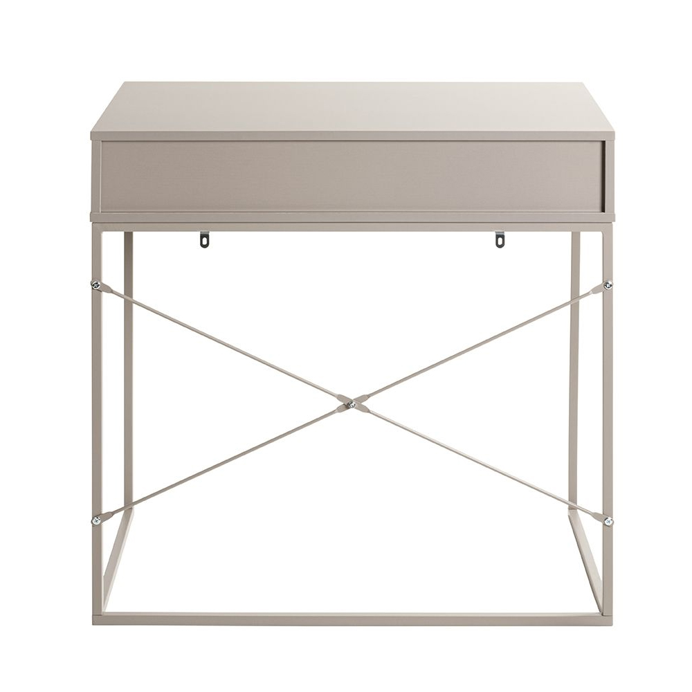Portima Wooden Console Table with Cashmere Tubular Steel Frame in Grey