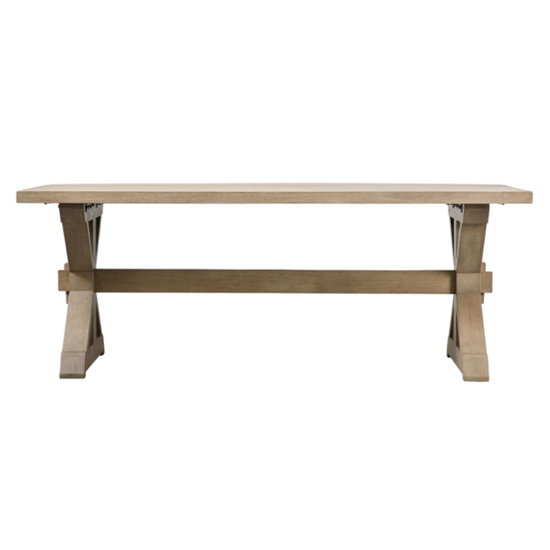 Portishead Rectangular Outdoor Wooden Dining Table In Natural_1